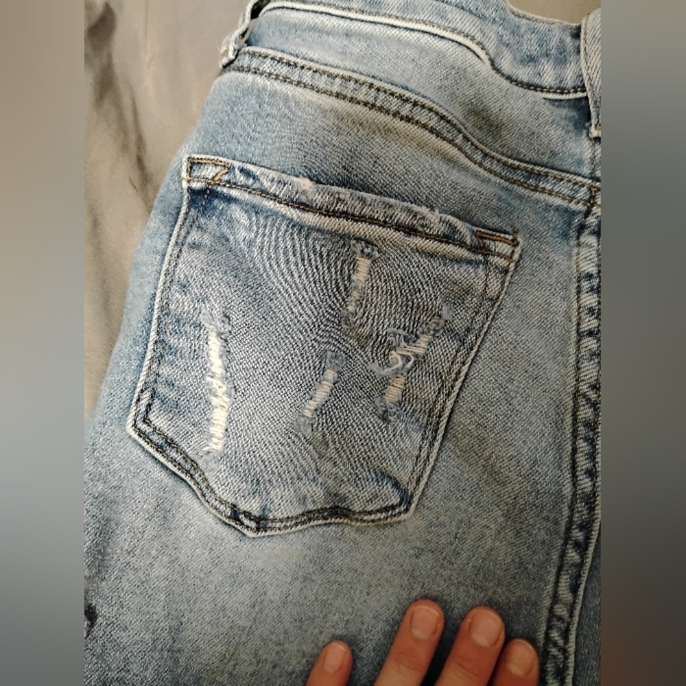 KanCan Distressed Light Blue Flare Jeans - Picture 10 of 13